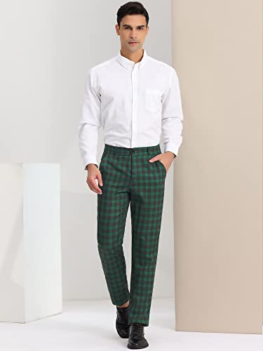 Lars Amadeus Men's Plaid Dress Pants Regular Fit Formal Business Checked Trousers3