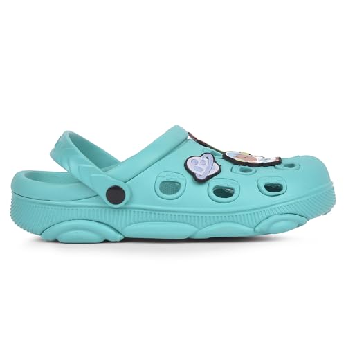 Image of Liberty Lucy&Luke LPMXT-K834 Kids Clogs for Boys & Girls - Beige, Blue & Green | Lightweight Slip-On Clogs | Durable & Soft EVA Sole | Comfortable & Breathable Sandals for Walking - Cushioned Footbed