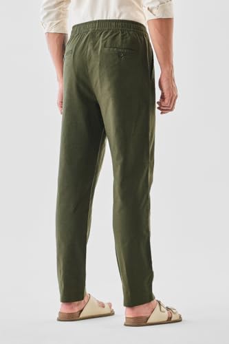 Image of SNITCH Men Trousers | Slim Fit Mid Rise Solid Design | Rayon Blend with Medium Stretch & Smooth Texture | Button & Zip Closure for Casual & Office Wear