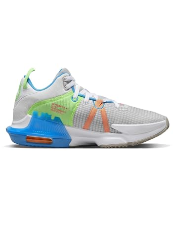 Nike Men's Lebron Witness 7 Basketball Shoe (Grey Fog/Cobblestone/Laser Blue/Hyper Pink, us_Footwear_Size_System, Adult, Men, Numeric, Medium, Numeric_10)