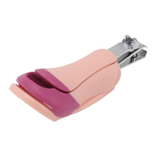 UPKOCH ベビーネイルケア ネイルクリッパー ネイルニッパー サイドカッター 折りたたみ式拡大鏡付き 携帯便利 女の子用 ピンク