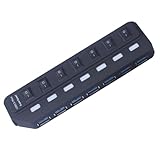 Hub USB indépendant avec éclairage led, réduisant les pertes d'équipement et permettant de vérifier l'état de l'alimentation, répartiteur USB