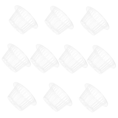 BESTonZON 10Pcs Hydroponic Net Cups for Plant Nursery Transparent Mesh Containers for Easy Plant Propagation for Balcony Gardening and Hydroponics Supplies