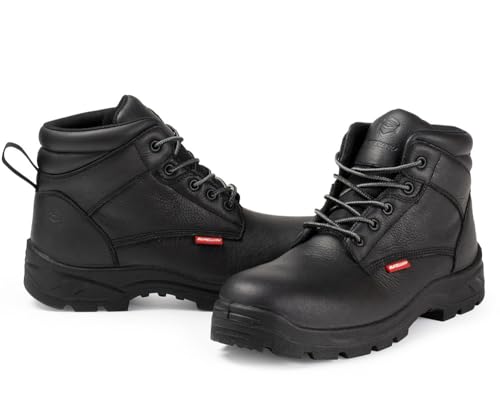 SUREWAY Men's Waterproof Steel/Soft Hiking Work Boots, Lightweight Ultility Lace Up Round Toe Shoes,Water Proof Tactical Military Outdoor Ankle Mens Boot for Construction, Roofing, Hunting3