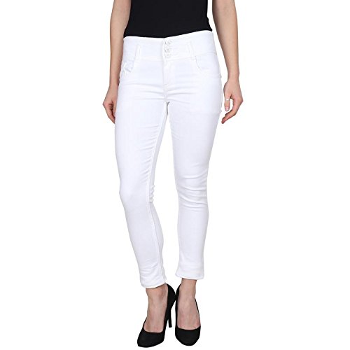 Denim Plain White Jeans at Amazon 