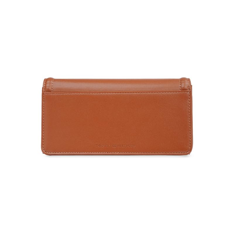 Image of Tommy Hilfiger Women's Flap Wallet with Detachable Sling Lumiere - Tan | PU Solid Finish | | No. of Compartment - 2 | Stylish Clutch for Women