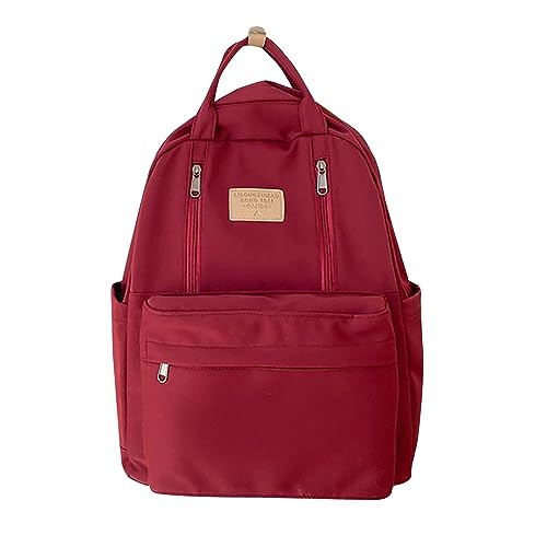 Sac à dos grande capacité rouge pour les journées d'études chargées