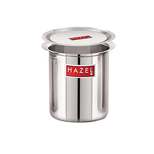 Image of HAZEL Steel Milk Pot with Lid | 3500 ml Stainless Steel Milk Boiler Container | Milk Boiling Vessel Gunj for Kitchen