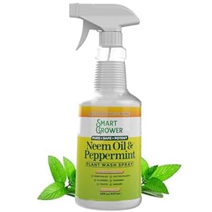 Neem Oil Spray for Plants with Peppermint Oil, Natural Plant Wash Made for Indoor and Outdoor Plants Smart Grower 16oz Easy Ready to Use Spray