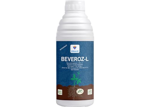 Image of Utkarsh Beauveria Bassiana 1 x 10^8 CFU /ml min. | Western Flower Thrips, Liquid Fungicides for Plants, Home Garden | Beveroz-L (1 Liter; Pack of 1)