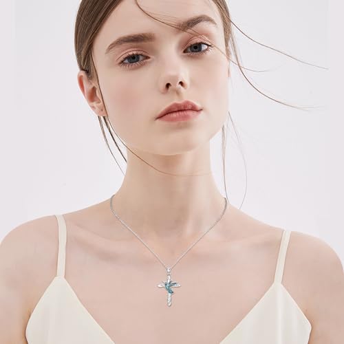 Cross Necklace 925 Sterling Silver Cross Pendant Christian Jewelry Catholic Gifts for Women Mom Friends2
