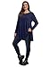 LARACE Plus Size Tunic Tops Long Sleeve Shirts for Women Swing Flowy Loose Fit Clothes for Leggings(2X Navy Blue)