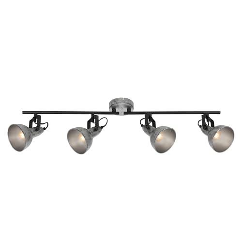 BRILONER - Deckenlampe Vintage schwenkbar, E14 Fassung, max. 40 Watt, Deckenleuchte, Lampe, Wohnzimmerlampe, Schlafzimmerlampe, Küchenlampe, Deckenstrahler, 79,5x18,5 cm, Antik-Silber