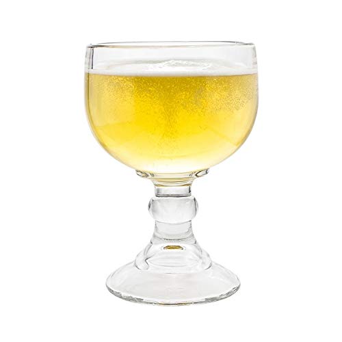 Chefcaptain Schooner Beer Glass - 21.5 Oz Extra Large Goblet Crystal Style Zero Lead Shrimp Cocktail, Coronaritas, Margaritas 4 Pack #TOP4