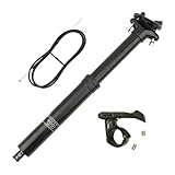 GarveeLife Hydraulische Dropper Sattelstütze für Mountainbike – Höhenverstellbare Fahrrad Sattelstütze mit interner Kabelführung & Fernbedienung – 125mm Hub – 31,6 x 395mm – 1x Hebel & Kabel – Farbe:
