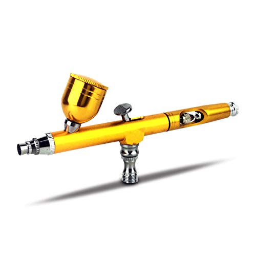 Airbrush Makeup Machine Kit with Spray Pen Gun 0.3mm Needles for Beauty Cosmetic Skin Care Tattoos Manicure Body Painting - 18-0147 Gold