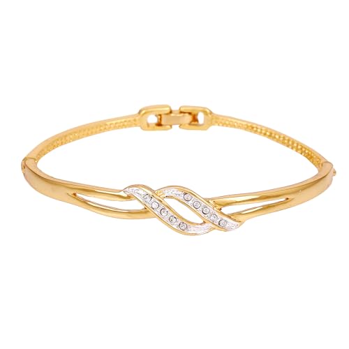 See full amazon price history chart for Estele Jewellery Bracelet For Women Gold & Rhodium Plated Wave Designer Twin Line Wrap Cuff Bracelet with White Crystals for Girls and Women-101734-2TNWE BR Estele Jewellery Bracelet For Women Gold & Rhodium Plated Wave Designer Twin Line Wrap Cuff Bracelet with White Crystals for Girls and Women-101734-2TNWE BR (B08CSCF2DK) Amazon Price History, Amazon Price Tracker