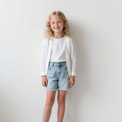 Girls Cardigan Sweaters Size 7-8 Lightweight Soft Long Sleeve Sweater Coat Casual Open Front Cable Knit Cardigan2