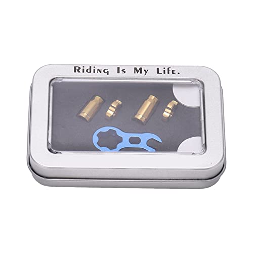 Tapas para válvula de bicicleta Fawfose, juego ligero de aleación para accesorios de bicicleta de montaña, 7 piezas duraderas y pulidas (negro) (dorado) miniatura 3