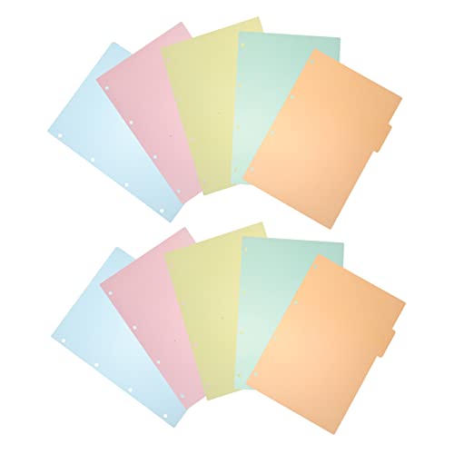 Tofficu 10個彩色インデックスタブ 対応 オフィス用品 バインダー仕切りカード 透明ナンバリング スターターページ整理用