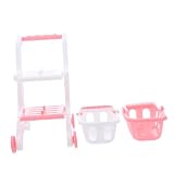 Conception de stockage : mini chariot d'épicerie présente une conception à double couche, offrant suffisamment d'espace aux enfants pour organiser et stocker leurs articles d'épicerie de jeu, améliorant ainsi les habitudes de rangement, chariot d'épicerie de jeu, de chariot d'épicerie