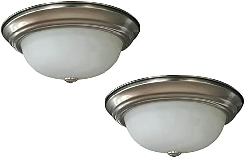 2-Pack 13-in Brushed Nickel Modern/Contemporary Flush Mount Light Energy Star