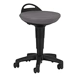 Learniture Rollhocker, höhenverstellbar, gepolstert, Dunkelgrau