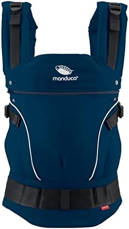 manduca FIRST baby carrier > < Baby and child carrier with back extension & ergonomic waist belt for children weighing 3.5 to 20 kg (cotton, dark grey)
