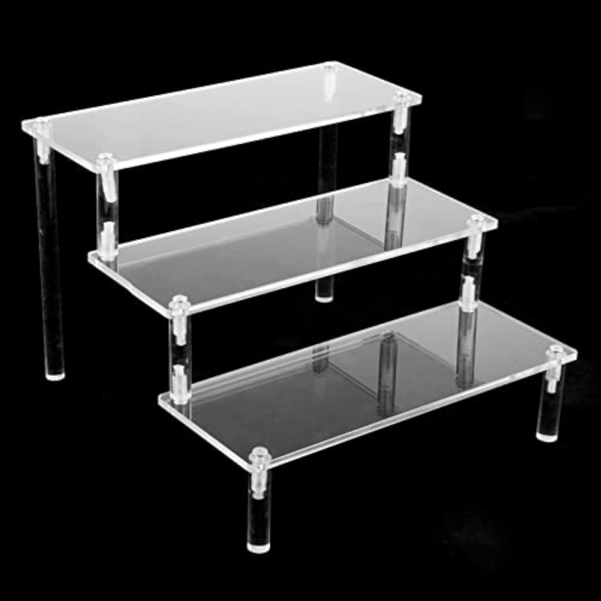 Tier Acrylic Rack Perfume Makeup Organizer Risers Shelves Showcase 3 Ladder