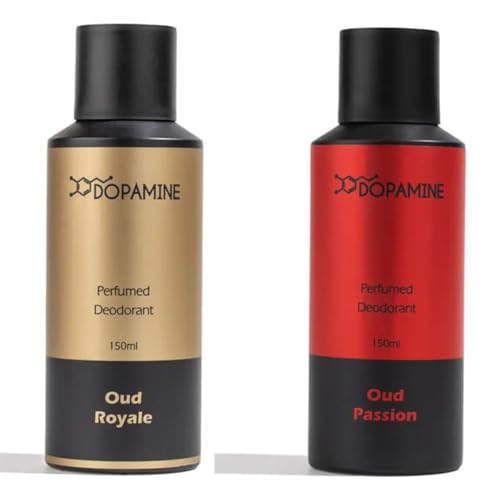 Dopamine Oud Deodorant for Men Combo Long lasting Smell – Body Spray For Man, Premium Men’s Deo for Fresh smell – Oud Royale and Oud Passion – (150 ml x 2)