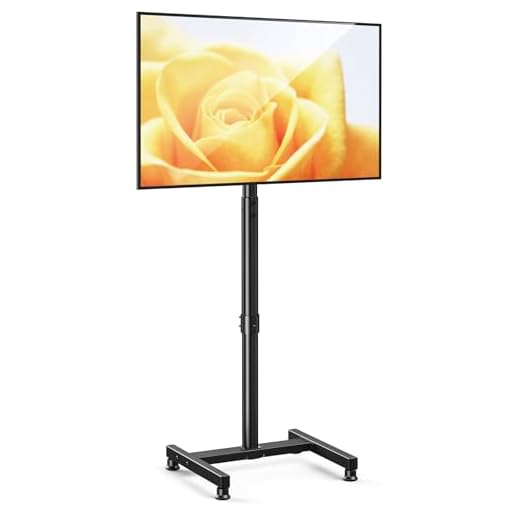 AM alphamount Floor TV Stand for 13-50 inch Flat & Curved TVs up to 44 lbs, Height Adjustable Monitor Floor Stand with Max VESA 200x200, Portable TV Mount Stand for Living Room, Bedroom, APFS01