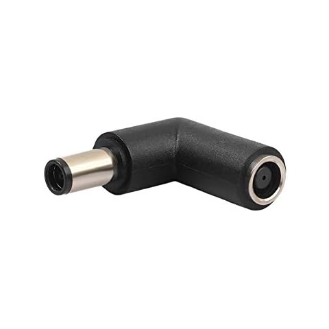 7.4mm Female to 7.4mm Male Connector Adapter Converter for HP DELL Laptop, 90 Degree Right Angle Cover