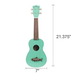 Kala Surf Green Soprano Shark Ukulele – MK-SS/GRN Bundle with a Kala Tuner and Lumintrail Polishing Cloth - Les Beatles, Paul McCartney, John Lennon, RIngo Starr, George Harrison Kala Surf Green Soprano Shark Ukulele - MK-SS/GRN Bundle with a Kala Tuner and Lumintrail Polishing Cloth – Image 2