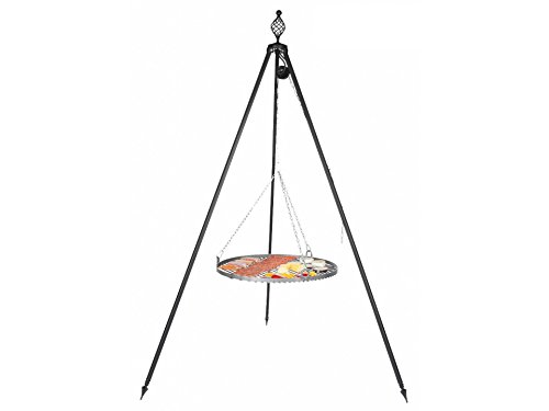 Dreibeingrill OSKAR Höhe 210cm incl. Kette und Rost aus Rohstahl 70cm