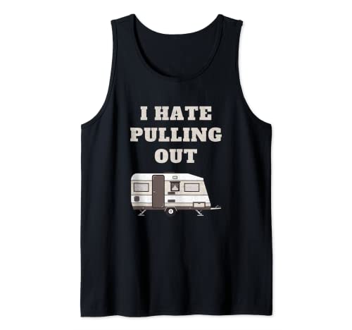 Odio sacar divertido camper campamento camping remolque vintage Camiseta sin Mangas