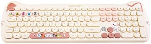 Everest KM-6283 CATTY Renkli Tuşlu Sarı Kablosuz 2.4 + BT Q Multimedia Klavye + Mouse + Pad Set - Görsel 3