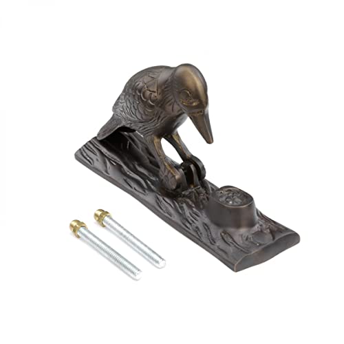 Renovators Supply Manufacturing Door Knockers For Front Door 6.5 In. Antique Brass Woodpecker Shaped Door Knocker With Mounting Hardware #TOP4