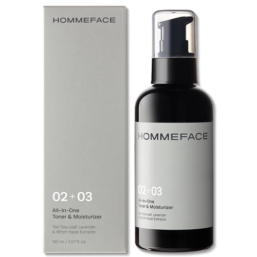 HOMMEFACE Men’s All-in-One Face Toner & Moisturizer, 5.07 fl oz - Lightweight, Alcohol-Free, After...