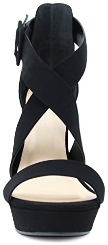 Marcorepublic Saigon Women's High Platform Ankle Strap High Heels Stiletto Dress Sandals - (Black Nbpu) - 6.5 #TOP5