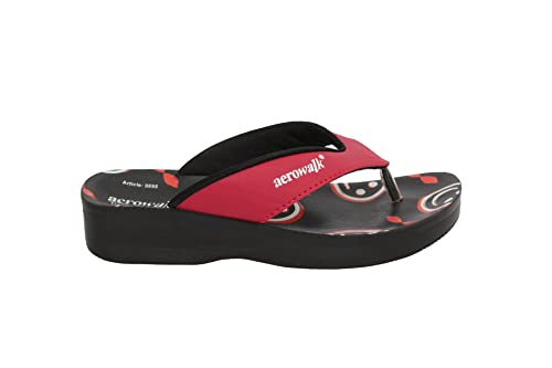 Image of AEROWALK Stylish Fashion Slipper for Women | Comfortable| Lightweight | Anti Skid | Casual Office Footwear (0895 BLACK)