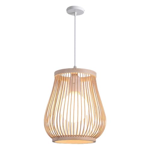 KTUXZCI Pantalla de lámpara colgante de bambú creativa, pantalla de lámpara colgante tejida, decoración elegante para sala de estar y cafetería,
