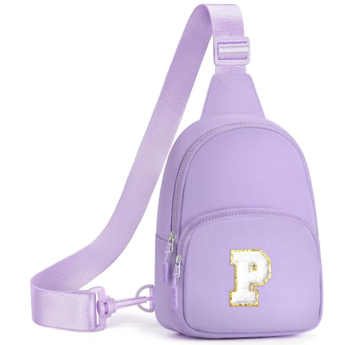 YOOLIFE Birthday Gifts for Teen Girls Kids Initial Sling Bag, Purple P