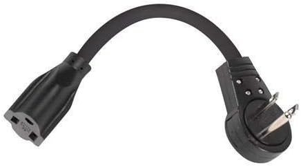 2 Pack - 6 Inch Black Extension Cord with Flat Rotating Plug