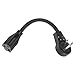 2 pack - 6 Inch Black Extension Cord with Flat Rotating Plug