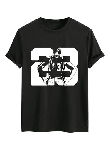 SHENHE Men's Graphic T Shirts Basketball Fans Short Sleeve Crew Neck Casual Summer Tee Tops