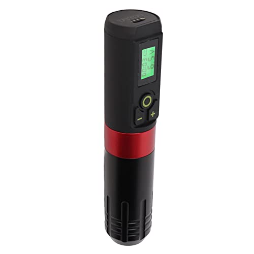 Tattoo Machine Pen, Tattoo Cartridge Machine Rotary Tattoo Pen Led Display 2000Mah Liner Rechargeable Cartridge Tattoo Machines Wtih Timing Function Wireless Gun Motor Power (Black Red) #TOP7