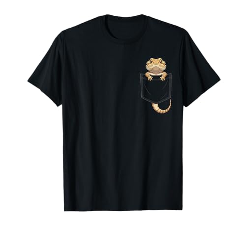 Cute Bearded Dragon Pocket Boys Kids Funny Lizard in Pocket T-Shirt