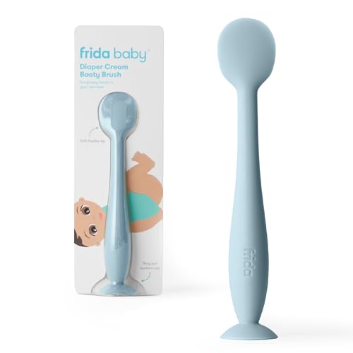 Image of Frida Baby Diaper Cream Spatula, 100% Silicone Butt Spatula for Baby, Diaper Cream Applicator for Easy + Clean Use of Butt Paste & Diaper Rash Cream, BPA- Free, Blue