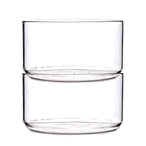 TAMUME Set Ciotole in Vetro Contenitori di Caramelle Scatole di Zucchero di Tè e Caffè per Matrimonio e Festa Contenitori per Alimenti in Vetro (450ml * 2)