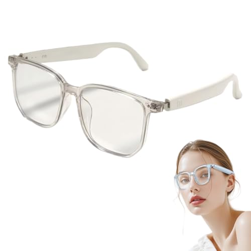 �X�}�[�g�O���X Bluetooth5.4 ���`�� �����ϐF�T���O���X UV400 + �u���[���C�g�J�b�g �n���Y�t���[�^�b�`�R���g���[�� AI �|��/�ʘb�Ή� Android ���Ή� �h���y�� �A�E�g�h�A���� (�z���C�g)